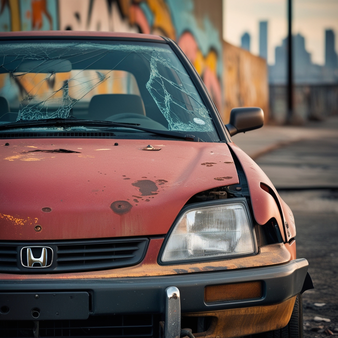 damaged honda